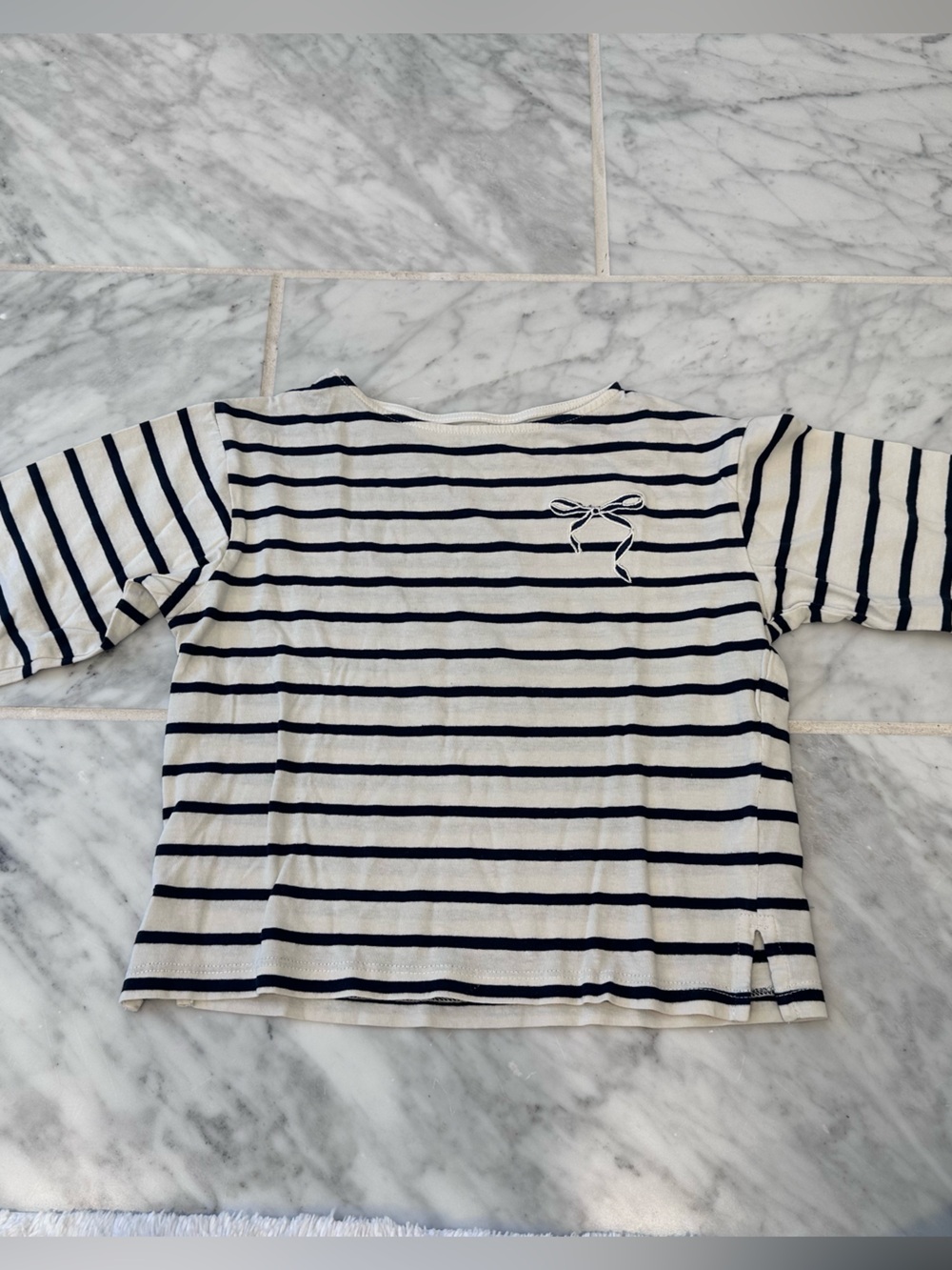 H&M Cream and Navy Striped Long Sleeve Top for Kids